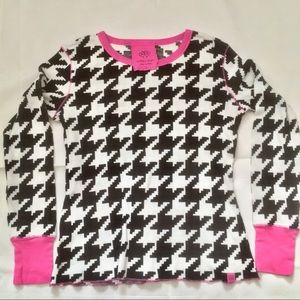 Victoria’s Secret cotton thermal houndstooth top